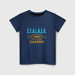 Футболка хлопковая детская S T A L K E R PRO Gaming, цвет: тёмно-синий