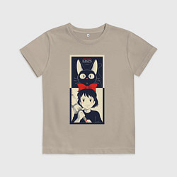 Футболка хлопковая детская Kiki Service, цвет: миндальный