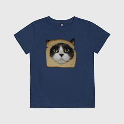 Футболка хлопковая детская Котохлебинг, цвет: тёмно-синий