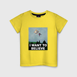 Футболка хлопковая детская Neco Arc want to believe, цвет: желтый