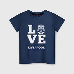 Футболка хлопковая детская Liverpool Love Classic, цвет: тёмно-синий