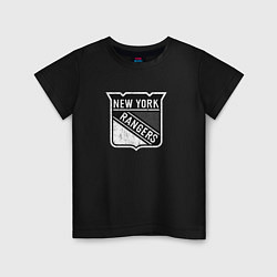 Футболка хлопковая детская New York Rangers Серый, цвет: черный