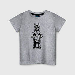 Футболка хлопковая детская Чёрный медведик, цвет: меланж