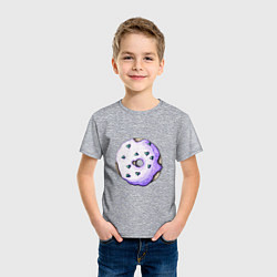 Футболка хлопковая детская Сиреневый пончик, цвет: меланж — фото 2