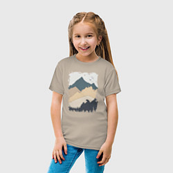 Футболка хлопковая детская Две медведя на скале, цвет: миндальный — фото 2