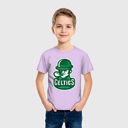 Футболка хлопковая детская Celtics Team, цвет: лаванда — фото 2