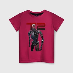 Футболка хлопковая детская Terminator 2 - T800, цвет: маджента