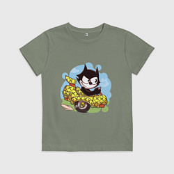 Футболка хлопковая детская Felix - the cat, цвет: авокадо