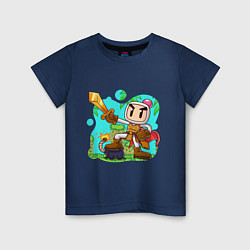 Футболка хлопковая детская Bomberman, цвет: тёмно-синий
