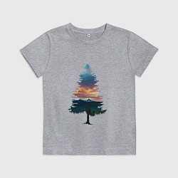 Футболка хлопковая детская Лес в ёлке, цвет: меланж