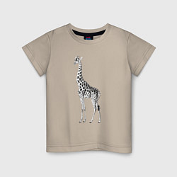 Футболка хлопковая детская Грация жирафа, цвет: миндальный