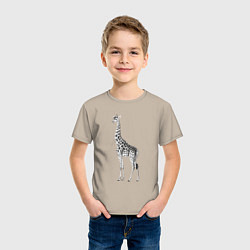 Футболка хлопковая детская Грация жирафа, цвет: миндальный — фото 2
