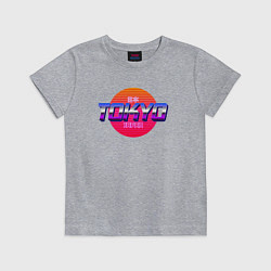 Футболка хлопковая детская Retrowave Tokyo, цвет: меланж