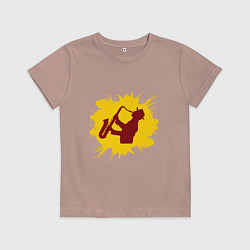 Футболка хлопковая детская Soul Jazz, цвет: пыльно-розовый