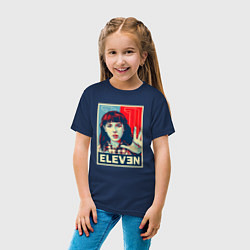 Футболка хлопковая детская Stranger Things Eleven, цвет: тёмно-синий — фото 2