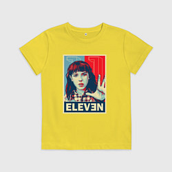 Футболка хлопковая детская Stranger Things Eleven, цвет: желтый