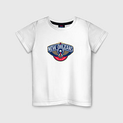 Футболка хлопковая детская Нью-Орлеан Пеликанс NBA, цвет: белый