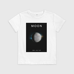 Футболка хлопковая детская Moon Луна Space collections, цвет: белый