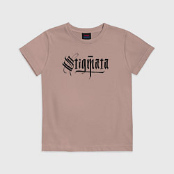 Футболка хлопковая детская Stigmata логотип, цвет: пыльно-розовый