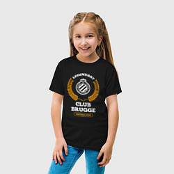 Футболка хлопковая детская Лого Club Brugge и надпись Legendary Football Club, цвет: черный — фото 2