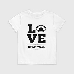 Футболка хлопковая детская Great Wall Love Classic, цвет: белый