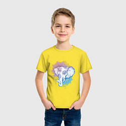 Футболка хлопковая детская Мандала слон, цвет: желтый — фото 2