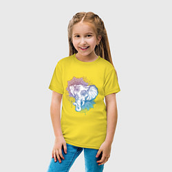 Футболка хлопковая детская Мандала слон, цвет: желтый — фото 2