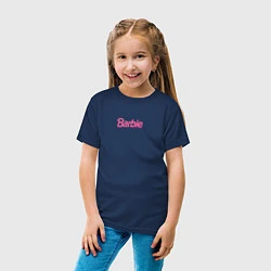 Футболка хлопковая детская Barbie mini logo, цвет: тёмно-синий — фото 2