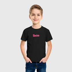 Футболка хлопковая детская Barbie mini logo, цвет: черный — фото 2