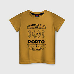 Футболка хлопковая детская Porto: Football Club Number 1 Legendary, цвет: горчичный