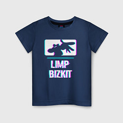 Футболка хлопковая детская Limp Bizkit Glitch Rock, цвет: тёмно-синий