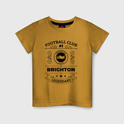 Футболка хлопковая детская Brighton: Football Club Number 1 Legendary, цвет: горчичный