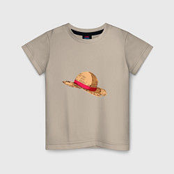 Футболка хлопковая детская LUFFY HAT, цвет: миндальный