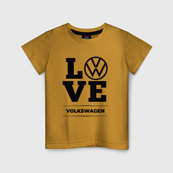 Футболка хлопковая детская Volkswagen Love Classic, цвет: горчичный