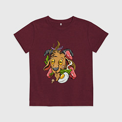 Футболка хлопковая детская Бяшка повар, цвет: меланж-бордовый