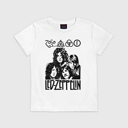 Футболка хлопковая детская Led Zeppelin Black, цвет: белый