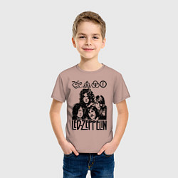 Футболка хлопковая детская Led Zeppelin Black, цвет: пыльно-розовый — фото 2