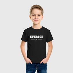 Футболка хлопковая детская Everton Football Club Классика, цвет: черный — фото 2