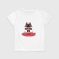 Футболка хлопковая детская Cult of the Lamb, цвет: белый