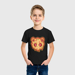 Футболка хлопковая детская Пицца панда, цвет: черный — фото 2