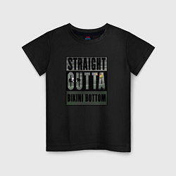 Футболка хлопковая детская Straight Outta Bikini Bottom, цвет: черный