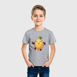 Футболка хлопковая детская Танцующий лимон, цвет: меланж — фото 2