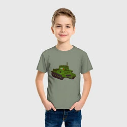 Футболка хлопковая детская Самый обычный танк, цвет: авокадо — фото 2