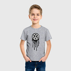 Футболка хлопковая детская Volkswagen - art logo, цвет: меланж — фото 2