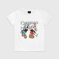 Футболка хлопковая детская Cuphead - Mugman, цвет: белый