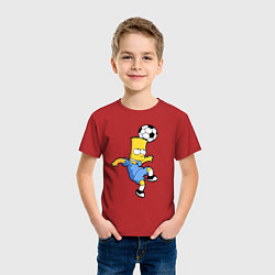 Футболка хлопковая детская Барт Симпсон - игра головой!, цвет: красный — фото 2