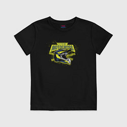 Футболка хлопковая детская Шлем Motocross, цвет: черный
