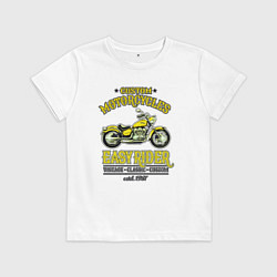 Футболка хлопковая детская Ретро Байк, цвет: белый