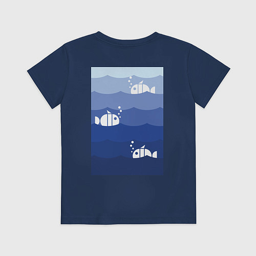 Детская футболка CMYK рыбка / Тёмно-синий – фото 2