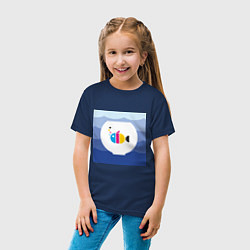 Футболка хлопковая детская CMYK рыбка, цвет: тёмно-синий — фото 2
